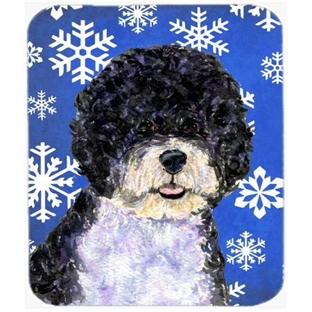 SKILLEDPOWER Portuguese Water Dog Winter Snowflakes Holiday Mouse Pad; Hot Pad or Trivet SK236935